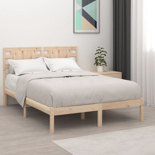 vidaXL Bed Frame Solid Wood 135x190 cm Double