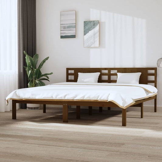 vidaXL Bed Frame Honey Brown Solid Wood Pine 200x200 cm