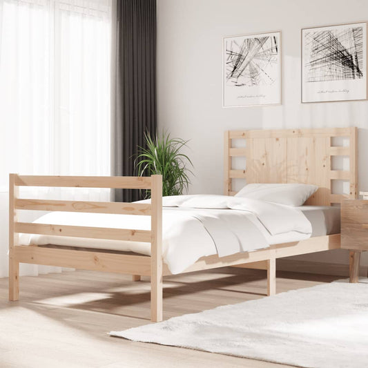 vidaXL Bed Frame Solid Wood Pine 90x190 cm Single