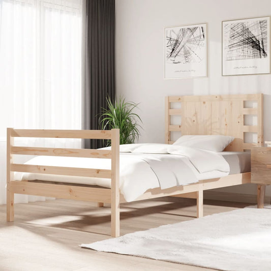 vidaXL Bed Frame Solid Wood Pine 100x200 cm