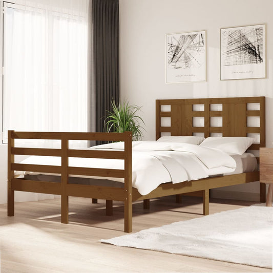 vidaXL Bed Frame Honey Brown Solid Wood Pine 120x200 cm