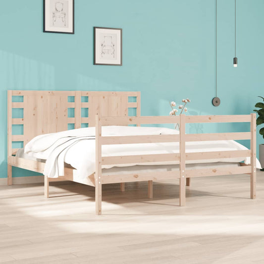 vidaXL Bed Frame Solid Wood Pine 150x200 cm King Size