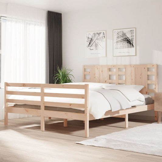 vidaXL Bed Frame Solid Wood Pine 180x200 cm Super King Size