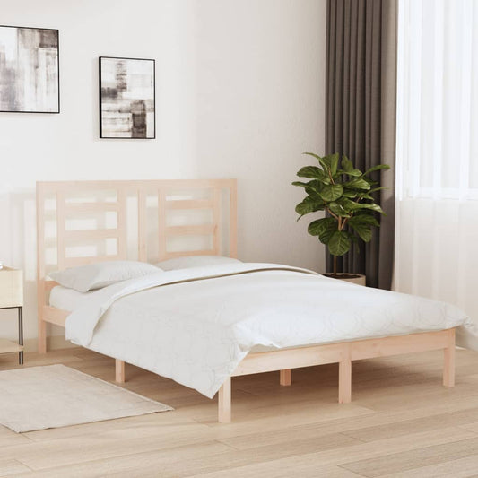 vidaXL Bed Frame Solid Wood Pine 140x190 cm