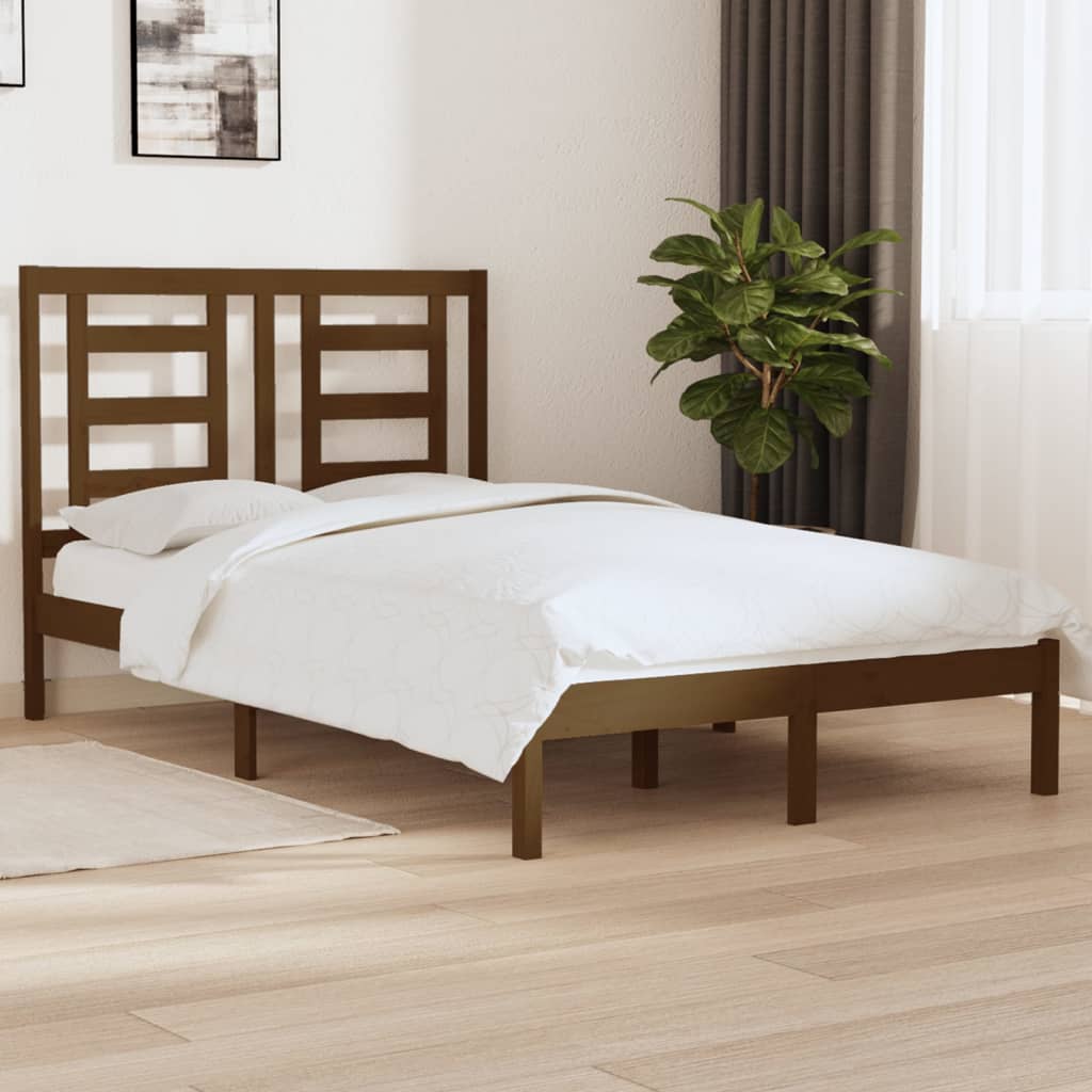 vidaXL Bed Frame Honey Brown Solid Wood Pine 120x200 cm