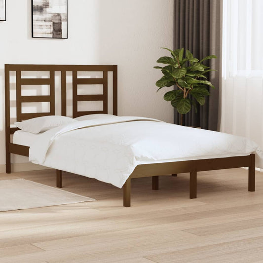 vidaXL Bed Frame Honey Brown Solid Wood Pine 120x200 cm