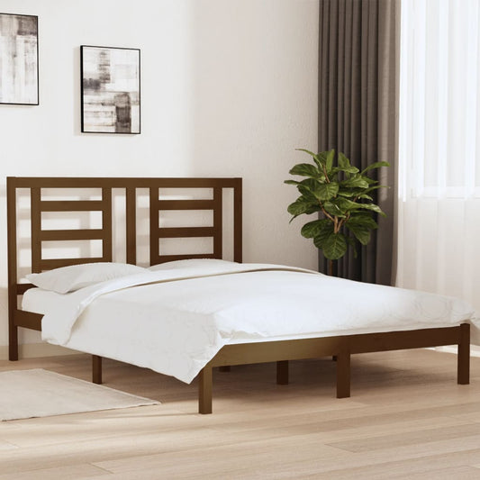 vidaXL Bed Frame Honey Brown Solid Wood Pine 160x200 cm