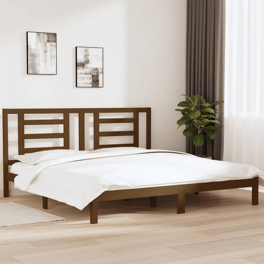 vidaXL Bed Frame Honey Brown Solid Wood Pine 200x200 cm