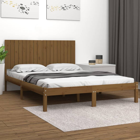 vidaXL Bed Frame Honey Brown Solid Wood 180x200 cm Super King Size