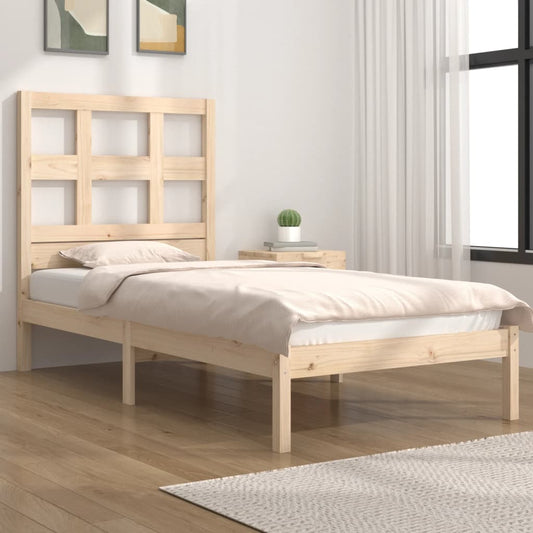 vidaXL Bed Frame Solid Wood Pine 75x190 cm Small Single