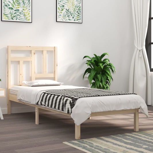 vidaXL Bed Frame Solid Wood 75x190 cm Small Single