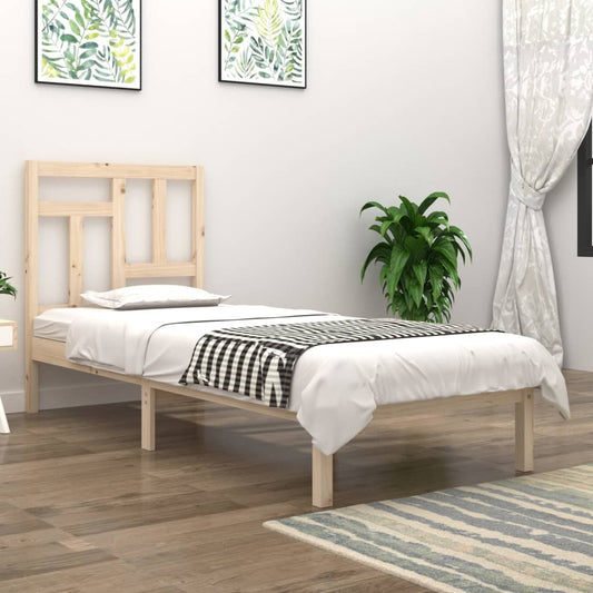vidaXL Bed Frame Solid Wood Pine 90x190 cm Single