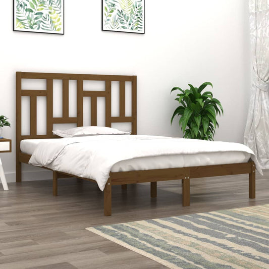 vidaXL Bed Frame Honey Brown Solid Wood Pine 150x200 cm King Size