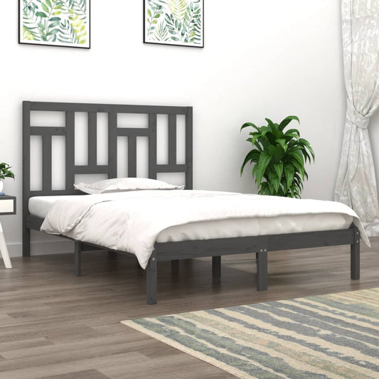 vidaXL Bed Frame Grey Solid Wood Pine 160x200 cm