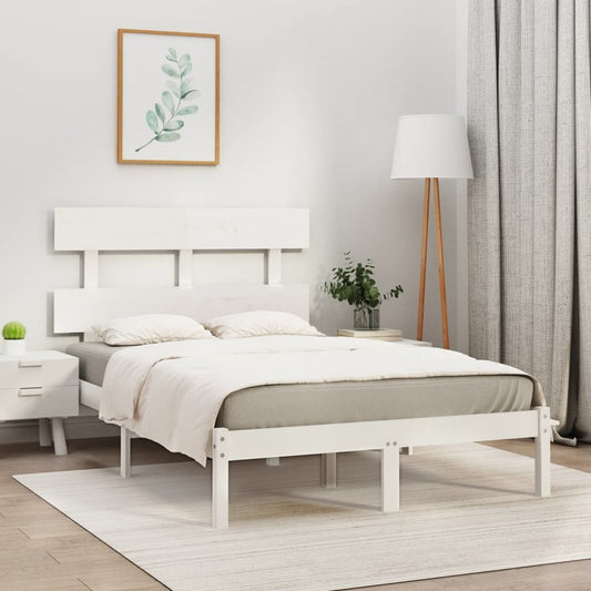 vidaXL Bed Frame White Solid Wood 120x200 cm