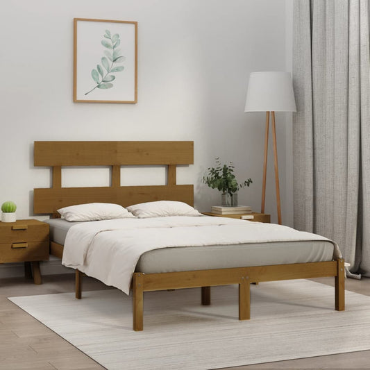 vidaXL Bed Frame Honey Brown Solid Wood 180x200 cm Super King Size