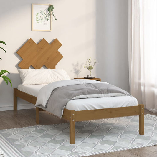 vidaXL Bed Frame Honey Brown 75x190 cm Small Single Solid Wood