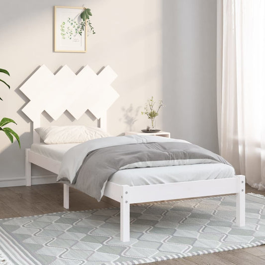 vidaXL Bed Frame White 90x200 cm Solid Wood