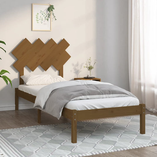 vidaXL Bed Frame Honey Brown 90x200 cm Solid Wood