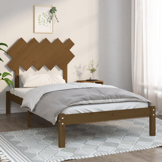 vidaXL Bed Frame Honey Brown 100x200 cm Solid Wood