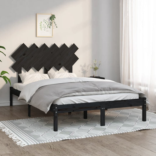 vidaXL Bed Frame Black 120x200 cm Solid Wood