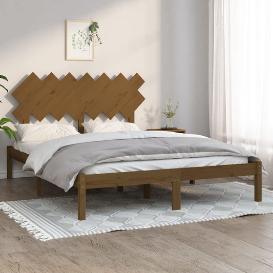 vidaXL Bed Frame Honey Brown 140x200 cm Solid Wood