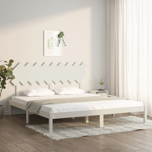 vidaXL Bed Frame White 180x200 cm Super King Size Solid Wood