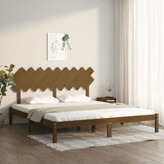 vidaXL Bed Frame Honey Brown 180x200 cm Super King Size Solid Wood