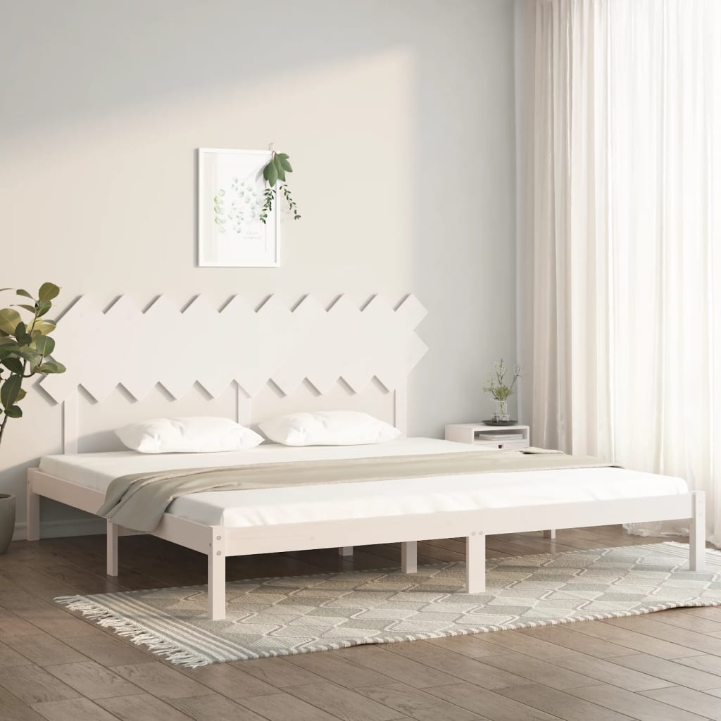 vidaXL Bed Frame White 200x200 cm Solid Wood