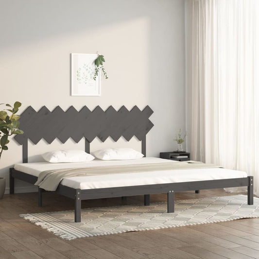 vidaXL Bed Frame Grey 200x200 cm Solid Wood