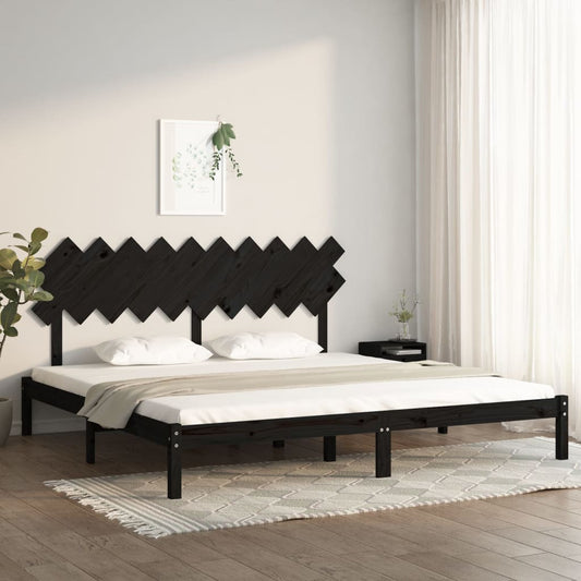 vidaXL Bed Frame Black 200x200 cm Solid Wood