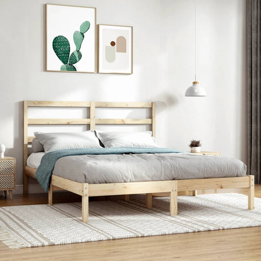 vidaXL Bed Frame Solid Wood 135x190 cm Double
