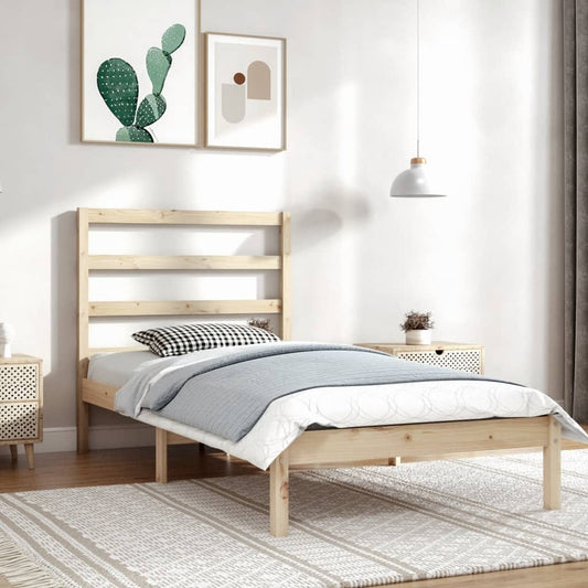 vidaXL Bed Frame Solid Wood Pine 90x200 cm Single