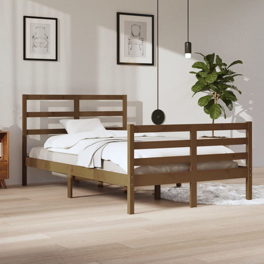 vidaXL Bed Frame Honey Brown Solid Wood Pine 120x200 cm