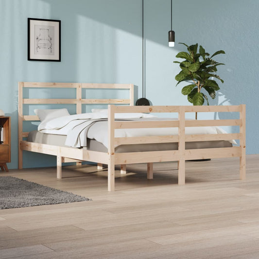vidaXL Bed Frame Solid Wood Pine 140x200 cm