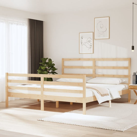 vidaXL Bed Frame Solid Wood Pine 180x200 cm Super King Size
