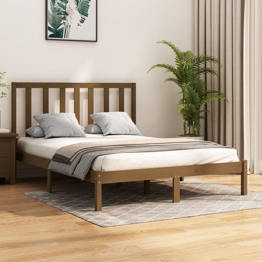 vidaXL Bed Frame Honey Brown Solid Wood Pine 120x200 cm