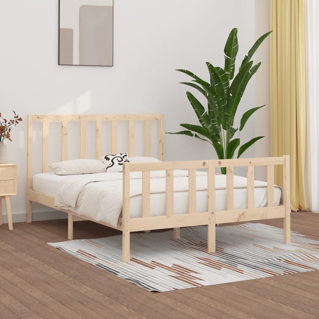 vidaXL Bed Frame Solid Wood 140x190 cm