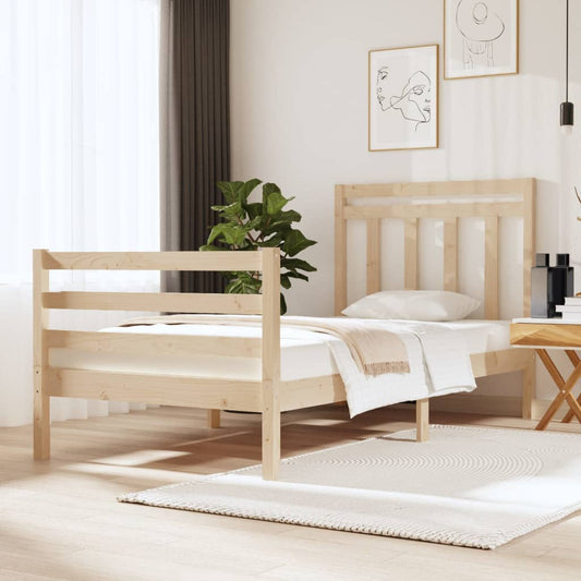 vidaXL Bed Frame Solid Wood 90x190 cm Single