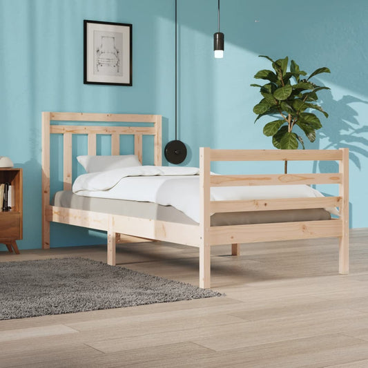 vidaXL Bed Frame Solid Wood 90x200 cm