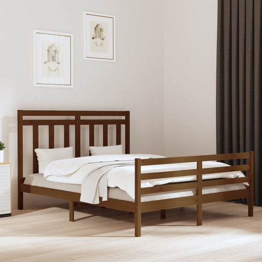 vidaXL Bed Frame Honey Brown Solid Wood 160x200 cm