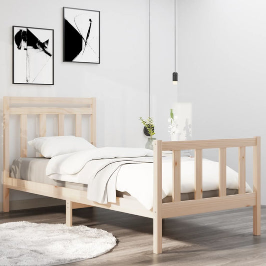 vidaXL Bed Frame Solid Wood 90x190 cm Single