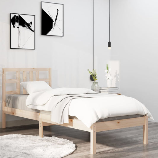 vidaXL Bed Frame Solid Wood 90x200 cm