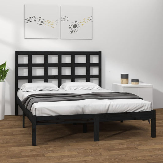vidaXL Bed Frame Black Solid Wood 200x200 cm