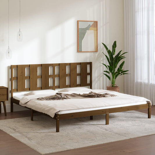 vidaXL Bed Frame Honey Brown Solid Wood Pine 200x200 cm