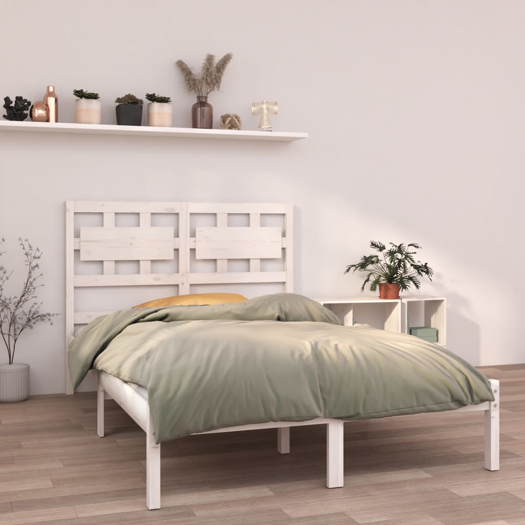 vidaXL Bed Frame White Solid Wood 135x190 cm Double