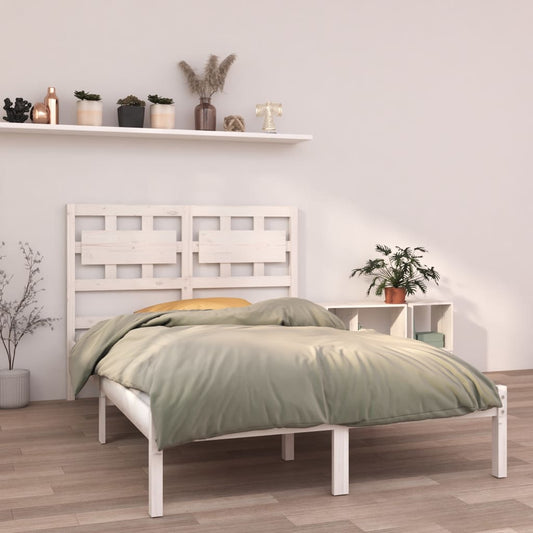vidaXL Bed Frame White Solid Wood 135x190 cm Double