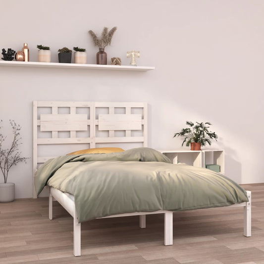 vidaXL Bed Frame White Solid Wood 140x200 cm