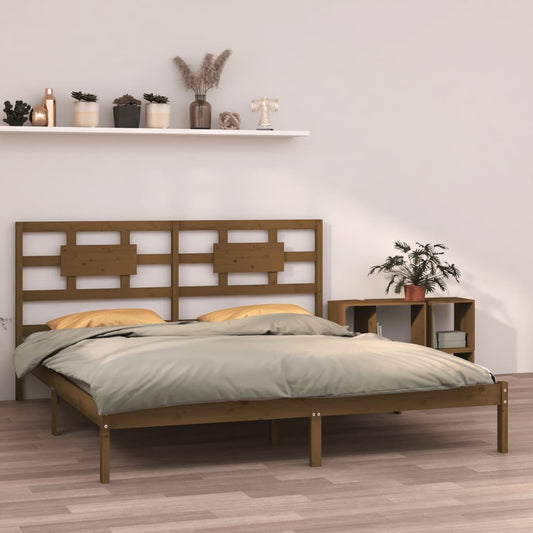 vidaXL Bed Frame Honey Brown Solid Wood 180x200 cm Super King Size