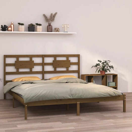 vidaXL Bed Frame Honey Brown Solid Wood 200x200 cm